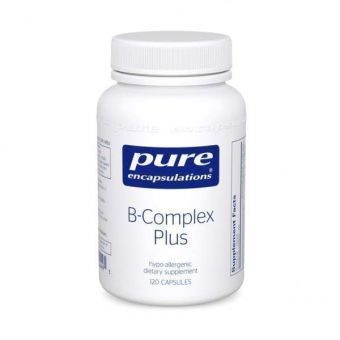 Витамин группы B (сбалансированная витаминная формула), B-Complex Plus, Pure Encapsulations, для поддержки роста красных кровяных телец, неврологического и психологического здоровья, сердечно-сосудистой системы, уровня энергии и зрения, 120 капсул