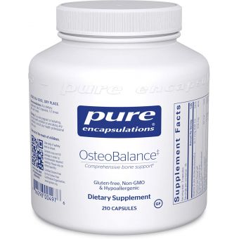 Кальцій (проти остеопорозу), OsteoBalance, Pure Encapsulations, для поліпшення абсорбції кальцію і поліпшення мінералізації здорових кісток, 210 капсула