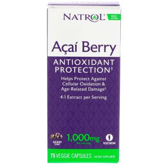 Асаї (супер), AcaiBerry, Natrol, 1000 мг, 75 капсул