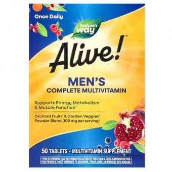 Мультивитамины для мужчин, Alive!, Men's Energy, Nature's Way, 50 таблеток