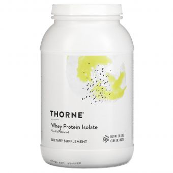 Сывороточный протеин изолят, Whey Protein Isolate, Thorne, ваниль, 837 г