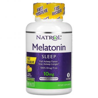 Мелатонин, цитрусовый пунш, Melatonin, Natrol, 10 мг, 100 таблеток