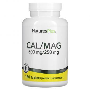 Кальцій і магній, Cal / Mag, Nature's Plus, 500/250 мг, 180 таблеток