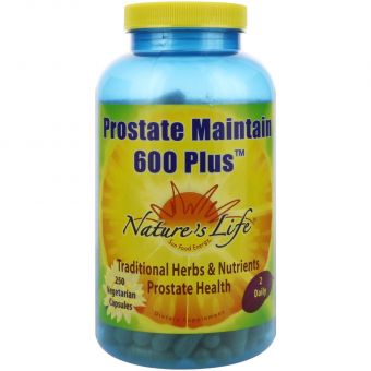 Поддержка простаты 600+, Prostate Maintain, Nature's Life, 250 вегетарианских капсул