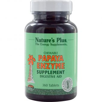 Ферменты папайи, Papaya Enzyme, Nature's Plus, 360 жевательных таблеток