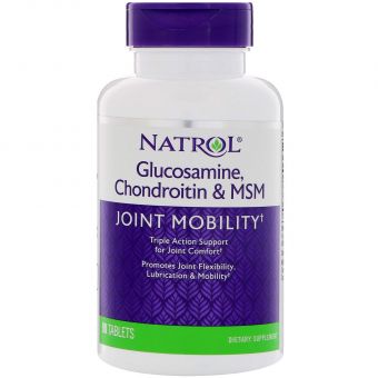 Глюкозамин хондроитин МСМ, Glucosamine Chondroitin MSM, Natrol, 90 таблеток