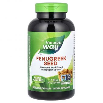 Пажитник, Fenugreek Seed, Nature's Way, семена, 1130 мг, 320 веганских капсул (565 мг на капсулу)