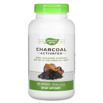 Активированный уголь, Charcoal Activated, Nature's Way, 280 мг, 360 капсул