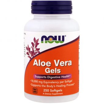 Алоэ вера, Aloe Vera Gels, Now Foods, 250 капсул