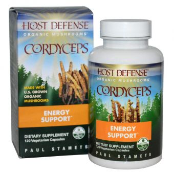 Кордицепс, Cordyceps, Fungi Perfecti, Host Defense, энергетическая поддержка, 120 вегетарианских капсул