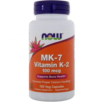 Витамин К-2, MK-7 Vitamin K-2, Now Foods, 100 мкг, 120 капсул