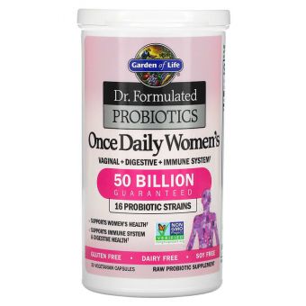 Пробиотики для женщин, Women's Probiotics, Garden of Life, 1 в день, 50 млрд, 30 вегетарианских капсул