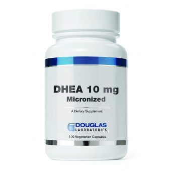 Дегідроепіандростерон, DHEA, Douglas Laboratories, мікронізований, для підтримки імунітету, мозку, кісток, метаболізму і сухої маси тіла,  10 мг, 100 капсул