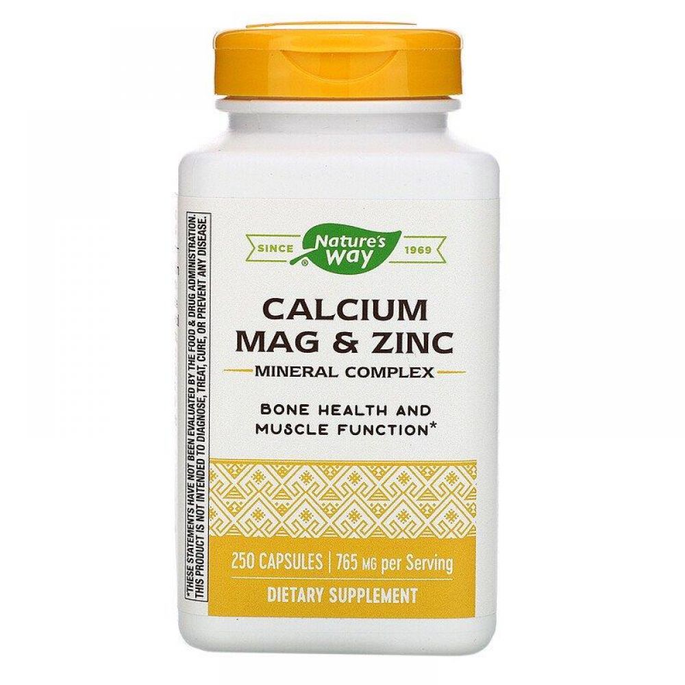 Кальцій Магній Цинк, Calcium, Mag & Zinc, Nature's Way, 765 мг, 250 капсул