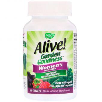 Мультивітаміни для жінок, Alive !, Women's Multivitamin, Nature's Way, 60 таблеток