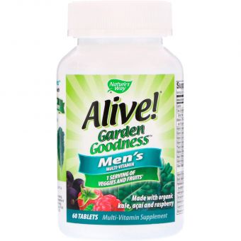 Мультивітаміни для чоловіків Alive !, Men's Multivitamin, Nature's Way, 60 таблеток