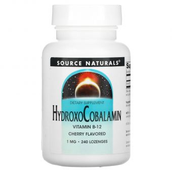 Вітамін В-12 (гідроксікобаламін), HydroxoCobalamin, Source Naturals, смак вишні, 1 мг, 240 таблеток для розсмоктування