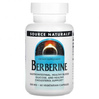 Берберин, Berberine, Source Naturals, 500 мг, 60 вегетарианских капсул