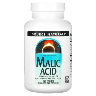 Яблучна кислота, Malic Acid, Source Naturals, 2500 мг, 120 таблеток