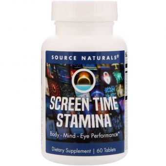 Комплексная поддержка организма, Screen Time Stamina, Source Naturals, 60 таблеток