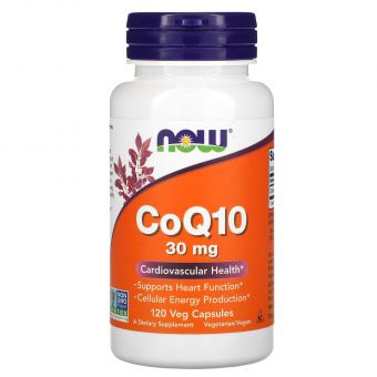 Коензим Q10, CoQ10, Now Foods, 30 мг, 120 вегетаріанських капсул