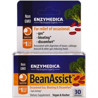 Фермент для переваривания сложных углеводов, BeanAssist, Enzymedica, 30 капсул