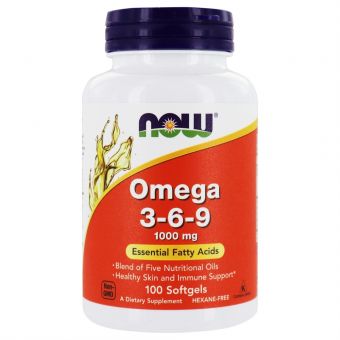 Омега 3 6 9, Omega 3-6-9, Now Foods, 1000 мг, 100 гелевих капсул