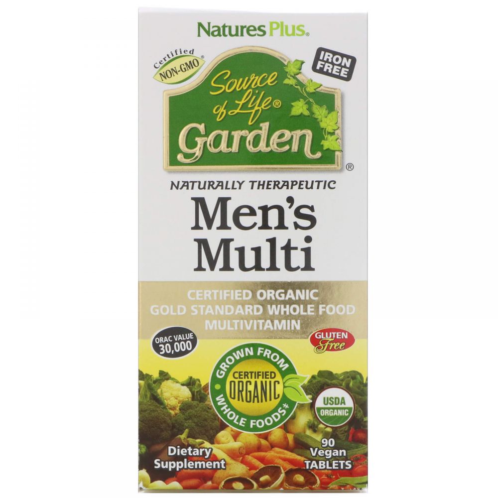 Мультивитамины для мужчин, Men's Multi, Nature's Plus, Source of Life Garden, 90 таблеток