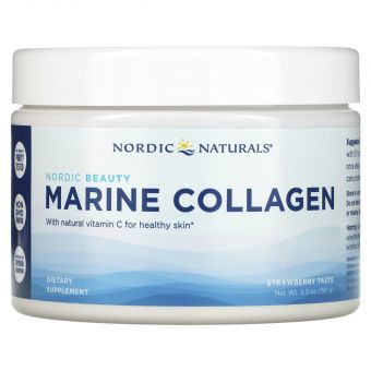 Морской коллаген, с клубничным ароматом, Marine Collagen, Nordic Naturals, 150 г