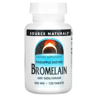 Бромелайн, Bromelain, Source Naturals, 600 ГДУ / г, 500 мг, 120 таблеток