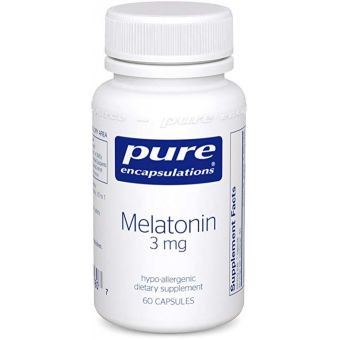 Мелатонін, Melatonin, Pure Encapsulations, 3 мг, 60 капсул