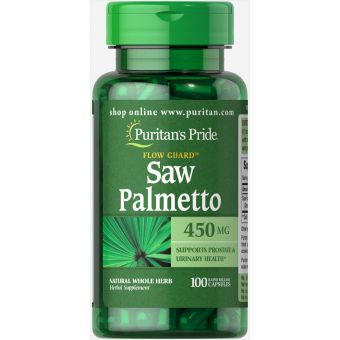 Со пальметто, Saw Palmetto, Puritan's Pride, 450 мг, 100 капсул