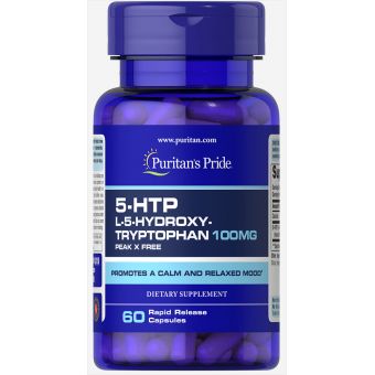 5-гидрокситриптофан, 5-HTP, Puritan's Pride, 100 мг, 60 капсул