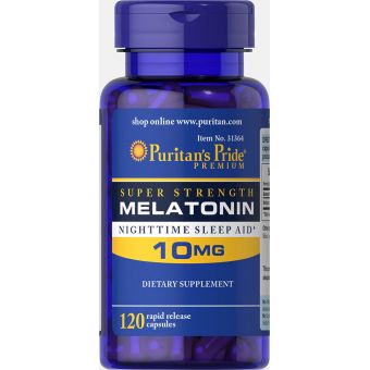 Мелатонин, Melatonin, Puritan's Pride, 10 мг, 120 капсул