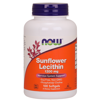 Соняшниковий лецитин, Sunflower Lecithin, Now Foods, 1200 мг, 100 гелевих капсул