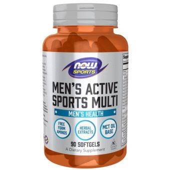 Мультивітаміни для чоловіків, Men's Active Sports Multi, Now Foods, Sports, 90 гелевих капсул