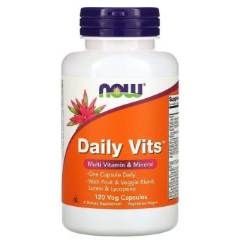 Мультивитамины и минералы, Daily Vits, Now Foods, 1 в день, 120 вегетарианских капсул