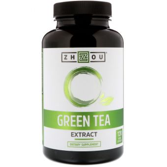 Зелений чай, екстракт, Green Tea, Zhou Nutrition, 120 вегетаріанських капсул