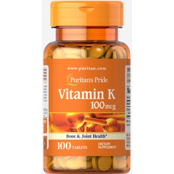 Витамин К, Vitamin K, Puritan's Pride, 100 мкг, 100 таблеток