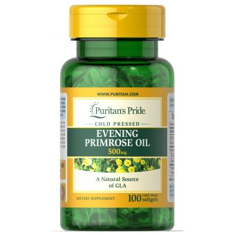 Олія вечірньої примули з ГЛК, Evening Primrose Oil, Puritan's Pride, 500 мг, 100 гелевих капсул