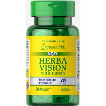 Лютеїн і чорниця для зору, Herbavision with Lutein and Bilberry, Puritan's Pride, 60 капсул