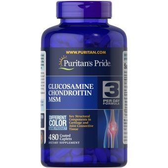 Глюкозамин хондроитин и МСМ, Double Strength Glucosamine, Chondroitin MSM, Puritan's Pride, 480 капсул