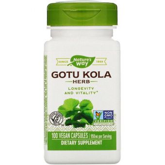 Готу кола, Gotu Kola Herb, Nature's Way, 950 мг, 100 капcул