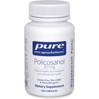 Полікозанол, Policosanol, Pure Encapsulations, 20 мг, 120 капсул