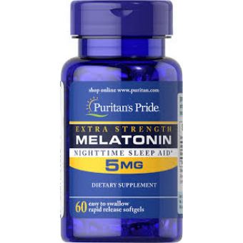 Мелатонин, Melatonin, Puritan's Pride, 5 мг, 60 капсул