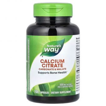 Цитрат кальция, Calcium Citrate, Nature's Way, 500 мг, 100 капсул (250 мг на капсулу)