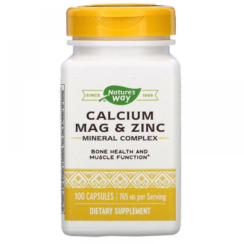 Кальций, магний, цинк, Calcium Mag & Zinc, Nature's Way, 765 мг, 100 капсул