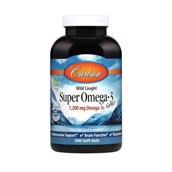 Омега-3, риб'ячий жир, Super Omega-3 Gems, Carlson, 600 мг, 300 капсул