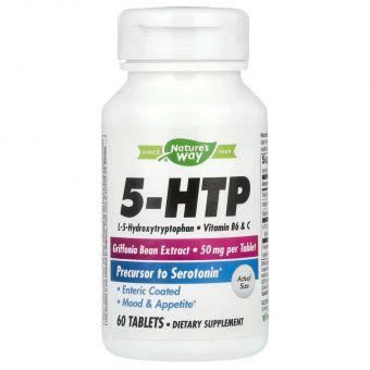 L-5-гідрокситриптофан, 5-HTP, Nature's Way, 50 мг, 60 вегетаріанських таблеток