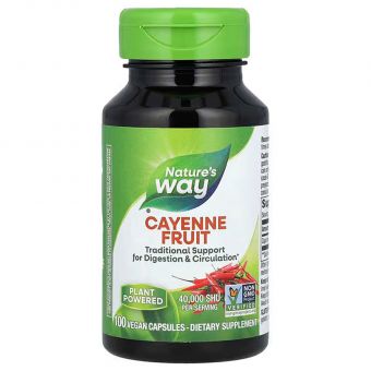 Кайенский перец, Cayenne, Nature's Way, 40000 SHU, 100 капсул